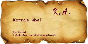 Kornis Ábel névjegykártya